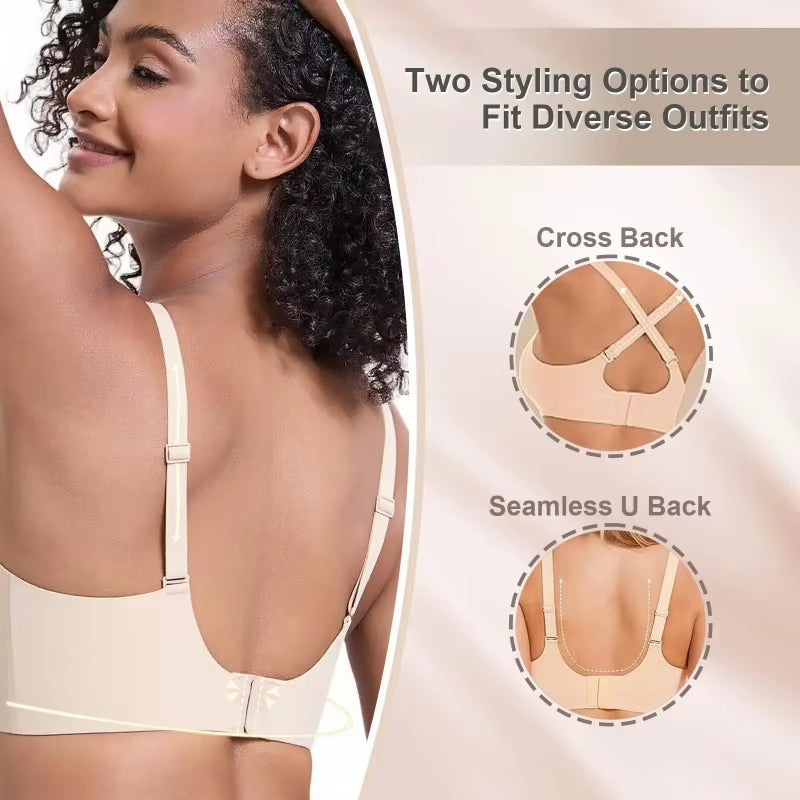 Pink Heart Seamless Wire-Free Comfortable Full-Cup Bra with Thin Molded Cups for Breathability and Support Beautiful Push up Bra